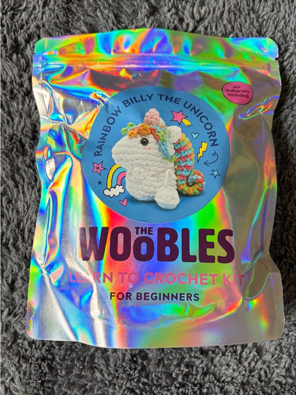 Rainbow Billy the Unicorn Learn to Crochet Kit - Multicolor